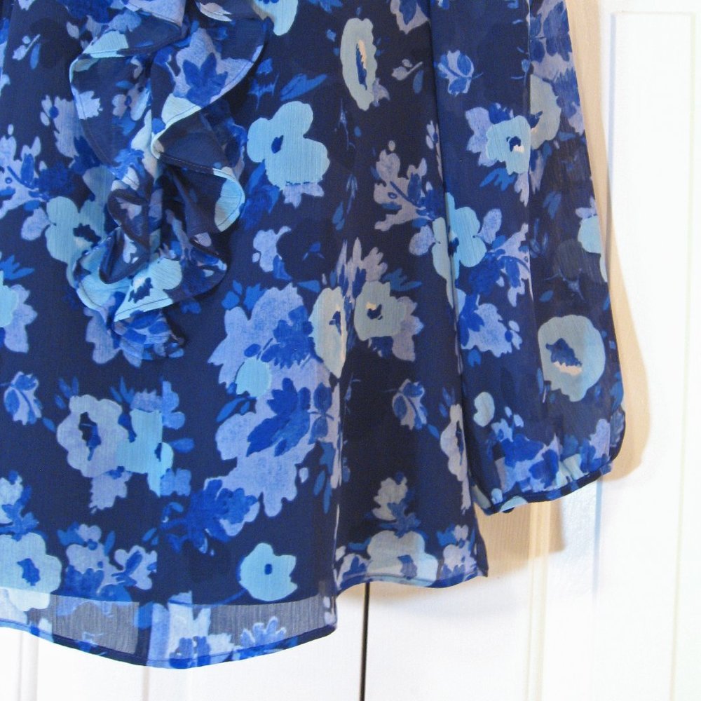 J. Crew | Watercolor Floral Ruffle Neckline Blouse - Picture 6 of 11